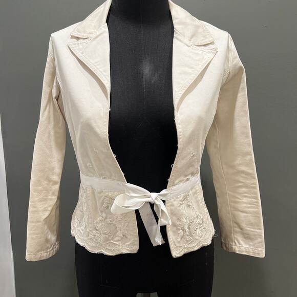 BCI Cream Embroidered Jacket, Sm/med Beautiful Detail 100% Cotton - Picture 1 of 8